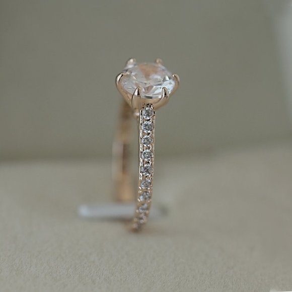 ✨ Simple Crystal Clear Round Pure Zircon Thin Rings for Women, EVGG1458 - Picture 4 of 5